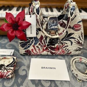 NWT 2-PIECE BRAHMIN ADRIAN EXTRAVAGANZA PURSE WALLET SET